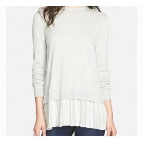 Nordstrom Chelsea 28 pleated hem sweater w/ split back  Office Career SZ M #1400 - Picture 1 of 14